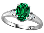 Star K  Oval 8x6 Simulated Emerald Love Promise Ring