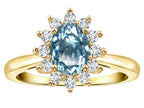 Star K ™ Classic Lady Diana Halo Oval 7x5 Genuine Sky Blue Topaz Ring