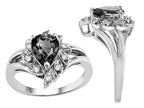 Star K  Pear Shape 8x6 Genuine Aquamarine Halo Split Shank Ring
