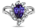 Star K  Pear Shape 8x6 Genuine Iolite Halo Split Shank Ring
