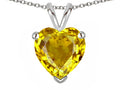 Star K  8mm Heart Genuine Citrine Pendant Necklace