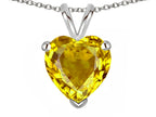 Star K  8mm Heart Genuine Citrine Pendant Necklace