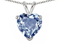 Star K  8mm Heart Simulated Aquamarine Pendant Necklace