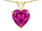 Star K  8mm Heart Simulated Pink Tourmaline Pendant Necklace