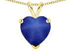 Star K  8mm Heart Created Star Sapphire Pendant Necklace