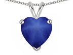 Star K  8mm Heart Created Star Sapphire Pendant Necklace
