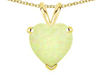 Star K  8mm Heart Created Opal Pendant Necklace