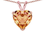 Star K  8mm Heart Simulated Imperial Yellow Topaz Pendant Necklace