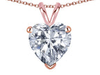 Star K  8mm Heart Genuine White Topaz Pendant Necklace