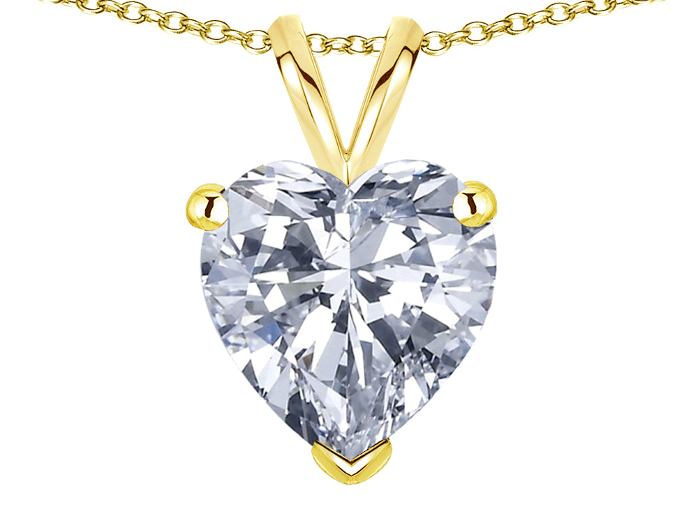 Star K  8mm Heart Genuine White Topaz Pendant Necklace