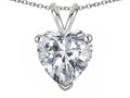 Star K  8mm Heart Genuine White Topaz Pendant Necklace