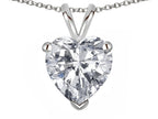 Star K  8mm Heart Genuine White Topaz Pendant Necklace
