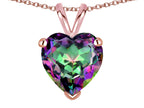 Star K  8mm Heart Rainbow Mystic Topaz Pendant Necklace