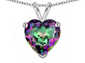 Star K  8mm Heart Rainbow Mystic Topaz Pendant Necklace