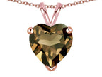 Star K  8mm Heart Genuine Smoky Quartz Pendant Necklace