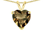 Star K  8mm Heart Genuine Smoky Quartz Pendant Necklace