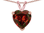 Star K  Genuine Garnet 8mm Heart Pendant Necklace