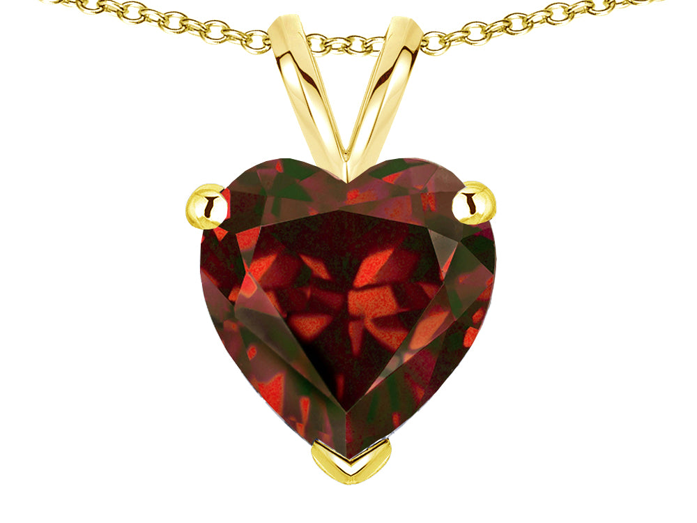 Star K  Genuine Garnet 8mm Heart Pendant Necklace