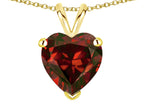 Star K  Genuine Garnet 8mm Heart Pendant Necklace