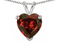 Star K  Genuine Garnet 8mm Heart Pendant Necklace