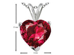 Star K Created Ruby 8mm Heart  Pendant Necklace