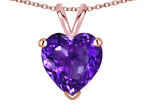 Star K  Genuine Amethyst 8mm Heart Pendant Necklace