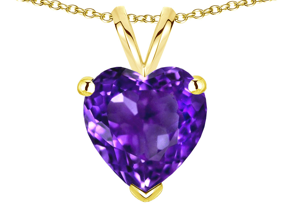 Star K  Genuine Amethyst 8mm Heart Pendant Necklace