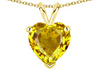Star K  Genuine Citrine 8mm Heart Pendant Necklace