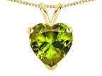 Star K  Genuine Peridot  8mm Heart Pendant Necklace