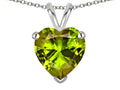 Star K  Genuine Peridot  8mm Heart Pendant Necklace