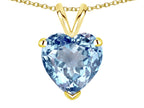 Star K  Genuine Sky Blue Topaz 8mm Heart Pendant Necklace