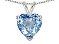 Star K  Genuine Sky Blue Topaz 8mm Heart Pendant Necklace