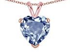Star K  Simulated Aquamarine 8mm Heart Pendant Necklace