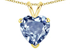 Star K  Simulated Aquamarine 8mm Heart Pendant Necklace