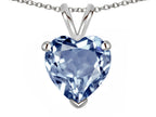 Star K  Simulated Aquamarine 8mm Heart Pendant Necklace