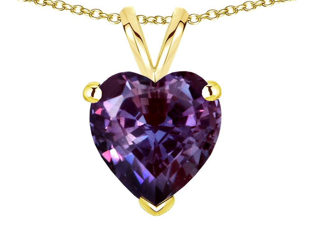 Star K  Simulated Alexandrite 8mm Heart Pendant Necklace