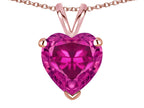 Star K  Simulated Pink Tourmaline 8mm Heart Pendant Necklace