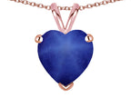 Star K  Created Star Sapphire 8mm Heart Pendant Necklace