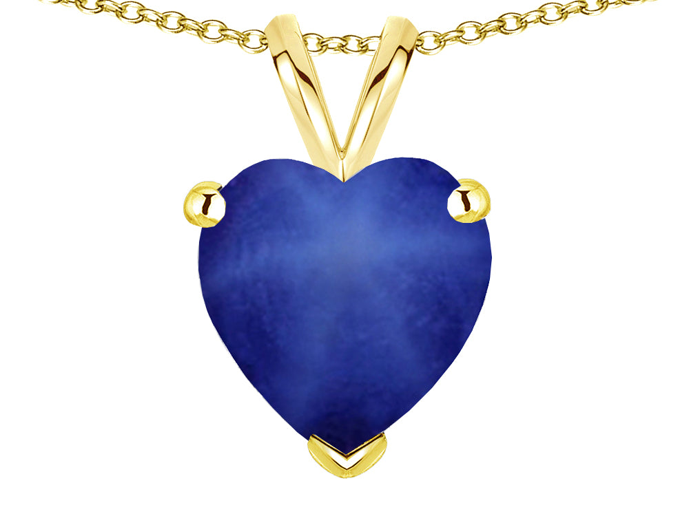 Star K  Created Star Sapphire 8mm Heart Pendant Necklace