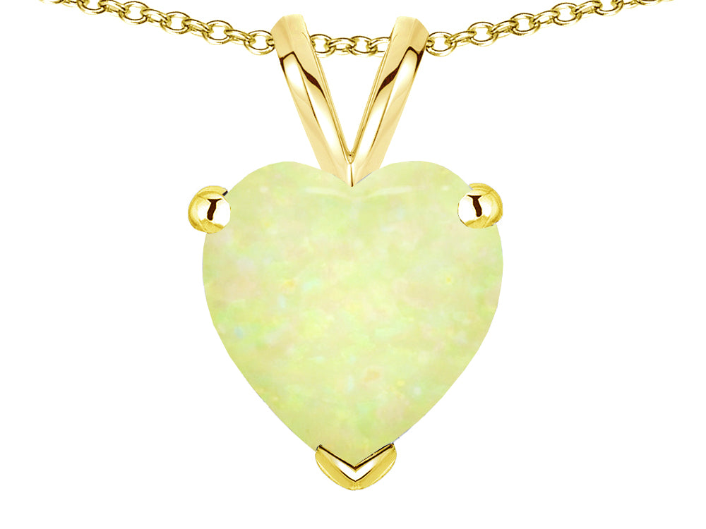 Star K  Created Opal 8mm Heart Pendant Necklace