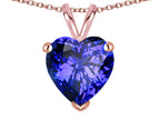 Star K  Simulated Tanzanite  8mm Heart Pendant Necklace