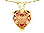 Star K  Simulated Imperial Yellow Topaz 8mm Heart Pendant Necklace