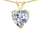 Star K  Genuine White Topaz 8mm Heart Pendant Necklace