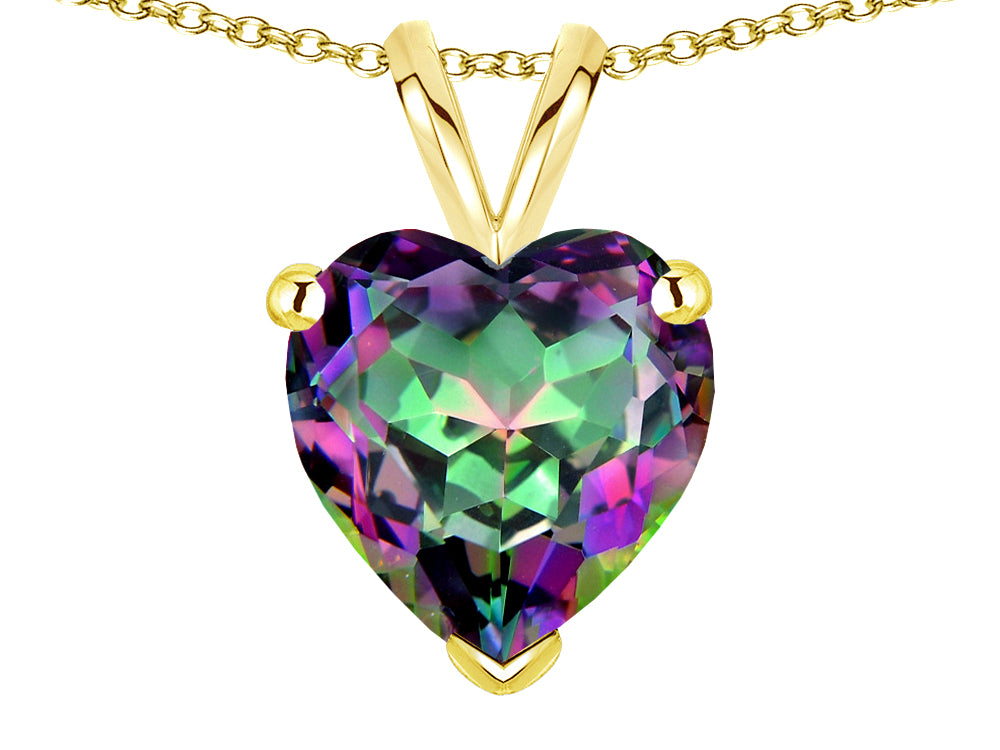 Star K  Rainbow Mystic Topaz 8mm Heart Pendant Necklace