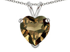 Star K  Genuine Smoky Quartz 8mm Heart Pendant Necklace