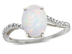 Tommaso Design Oval 10x8mm Genuine Opal Ring