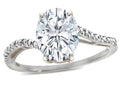 Tommaso Design Oval 10x8mm Genuine White Sapphire Ring