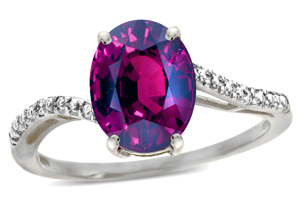 Tommaso Design Oval 10x8mm Genuine Rhodolite Ring