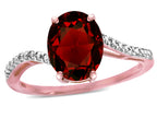 Star K™ Big Stone Oval 10x8 Genuine Garnet Bypass solitaire engagement promise ring