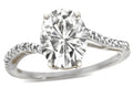 Star K Big Stone Oval 10x8 Genuine White Topaz Bypass solitaire engagement promise ring